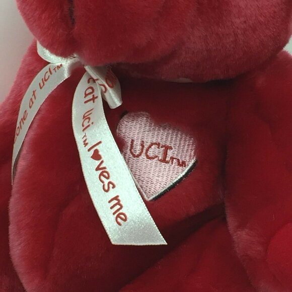 UC Irvine Someone At UCI Loves Me 10" Red Plush Teddy Bear Embroidered Heart - Picture 2 of 9